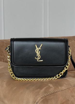 Жіноча сумка yves saint laurent solferino ysl ів сен лоран чорний клатч
