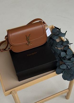Жіноча сумка-клатч yves saint laurent solferino medium leather shoulder bag ysl світло-коричневий ів сен лоран