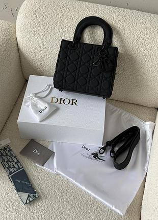 Сумка жіноча christian dior lady my abcbag через плечі чорний матовий medium діор (premium)