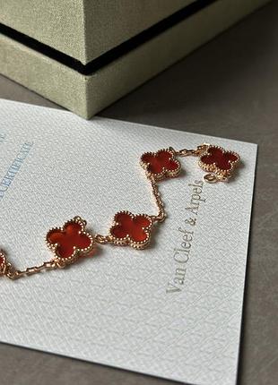 👑 van cleef & arpels bracelet vintage alhambra carnelian 18k rose gold 19