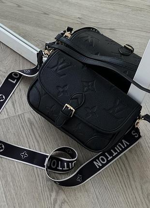 Жіноча сумка louis vuitton diane empreinte крос-боді чорний стьобаний луї віттон