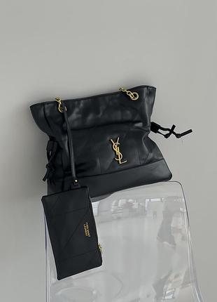 Сумка жіноча yves saint laurent jamie in leather чорний шопер ів сен лоран