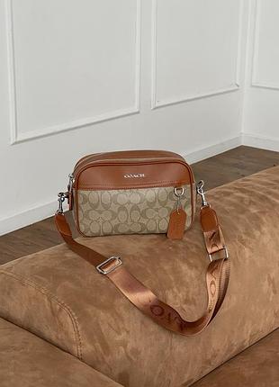 Сумка жіноча coach graham крос-боді коуч карамельний