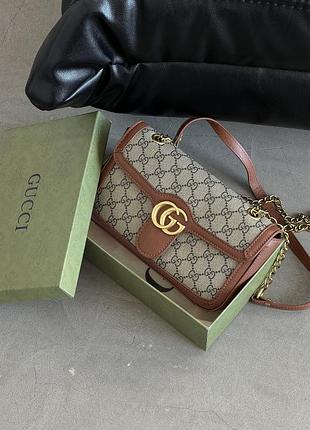 Сумка жіноча gucci marmont коричневий крос-боді через плече гуччі