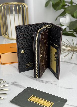 Жіночий гаманець louis vuitton коричневий + чорний луї віттон книжка