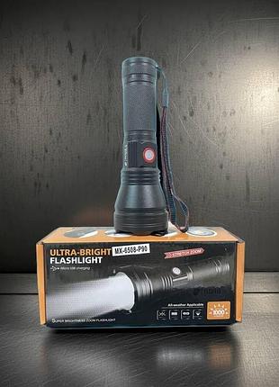 Ліхтар тактичний mx-6508-p90 micro usb1 000 lumens
