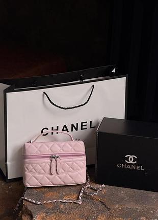 Сумочка женская клатч chanel lp 26 vanity mini розовый шанель