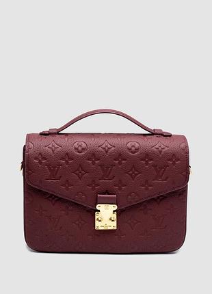 💎 louis vuitton pochette métis monogram empreinte burgundy 24 x 19 x 7 см