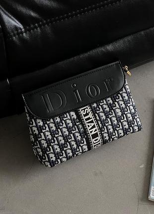Женская сумка кросс боди кристиан диор синий текстильный christian dior