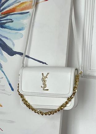 Жіноча сумка yves saint laurent solferino ysl ів сен лоран білий клатч