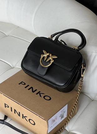 Женская сумка pinko love mini square simply черный через плече пинко ( premium)
