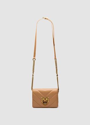 💎 pinko mini love bag click big chevron beige 18.5 x 13.5 x 6 см