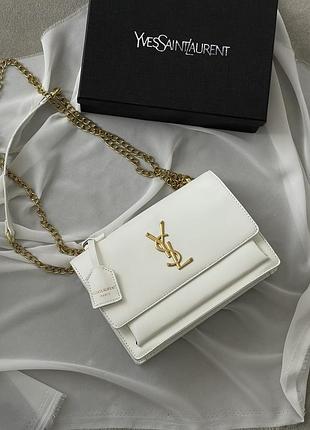 Жіноча сумка yves saint laurent sunset medium ysl ів сен лоран білий