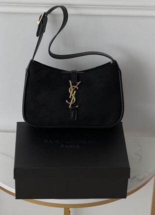 Жіноча сумка yves saint laurent le 5 a 7 ysl чорний замшевий ів сен лоран
