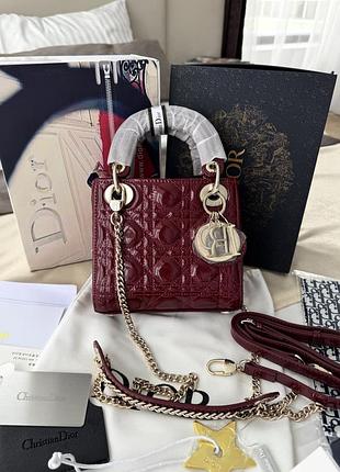 Dior lady burgundy gold 17x15x8