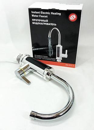 Кран на грі води для раковини delimano rx-0111c 3 квт, кран з підігрівом для кухні проточний cr-18