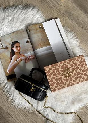 Женская сумка coach trail crossbody 17 черный через плече коуч