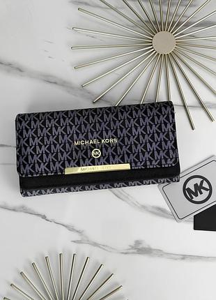 Кошелек michael kors большой двойной мишель корс женский черный