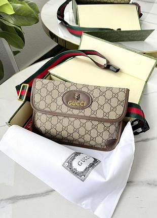 Жіноча бананка gucci сірий поясна гуччі