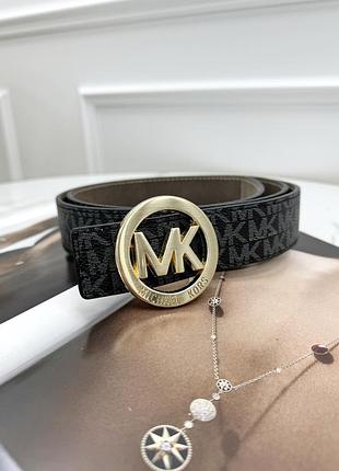 Ремінь унісекс- пояс michael kors чорний золото елізабет корс