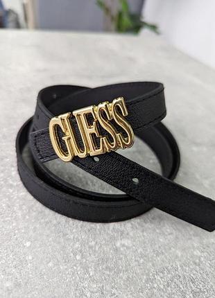 Женский ремень пояс guess гесс черный узкий