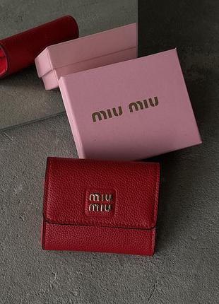 Гаманець miu miu жіночий міні міу міу міу червоний
