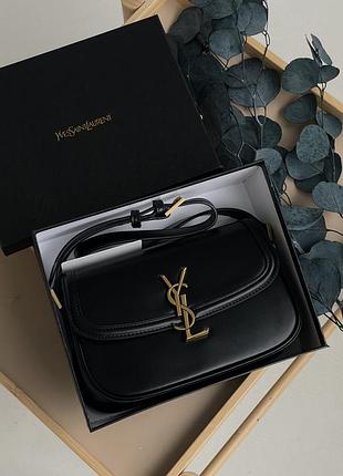 Жіноча сумка-клатч yves saint laurent solferino medium leather shoulder bag ysl чорний ів сен лоран