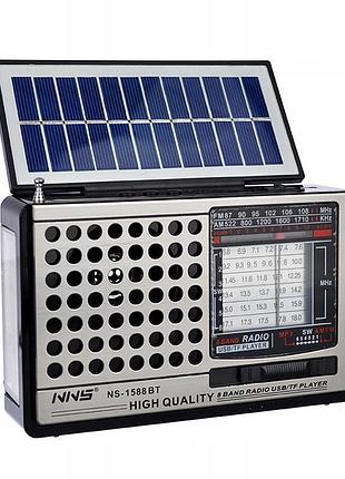 Радиоприемник ns-1588bt usb fm am tf bluetooth + фонарь.