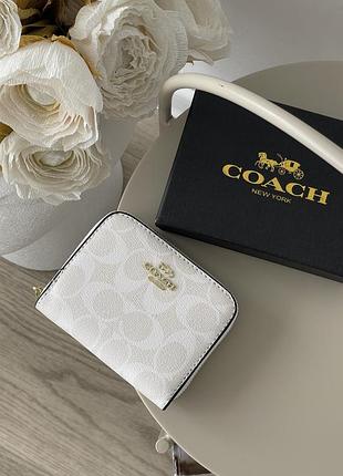 Гаманець жіночий coach білий міні коуч