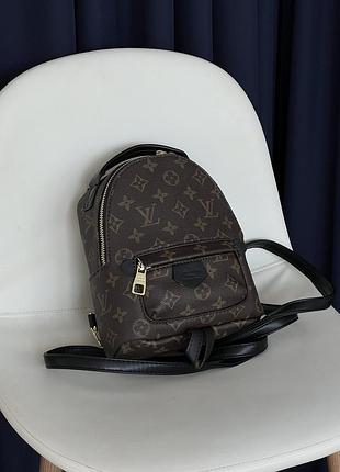 Жіночий рюкзак louis vuitton palm springs mini коричневий + чорний луї віттон