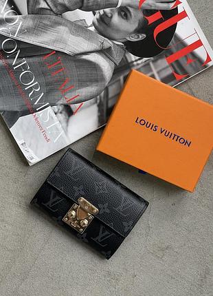 Жіночий гаманець louis vuitton чорний з коробкою міні луї віттон