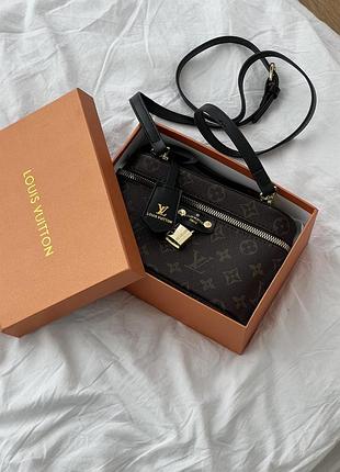 Сумка жіноча клатч louis vuitton classic lambskin коричневий луї віттон без ланцюжка