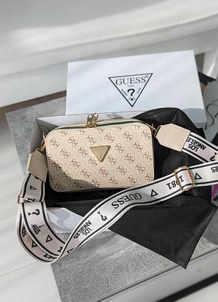 Сумка женская молочный guess гесс кросс-боди мини лого