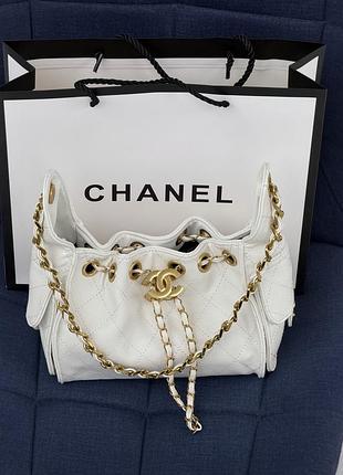 Сумка жіноча chanel 22 mini handbag premium білий шанель торба