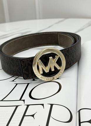 Ремінь унісекс пояс michael kors коричневий золото елізабет корс