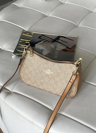 Женская сумка coach bolso de hombro teri песочный через плече коуч