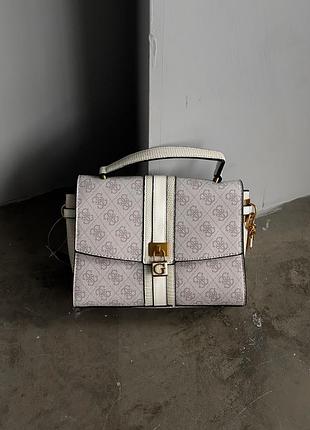 Женская сумка гесс розовый guess ginevra logo elite кросс боди