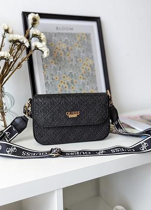 Сумка женская guess черный стеганый кросс боди через плечо гесс