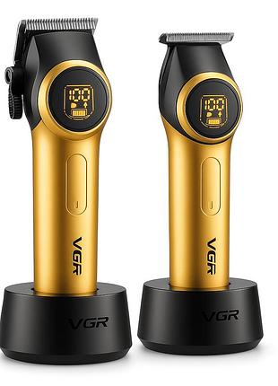 Многофункциональный триммер для стрижки волос и бороды vgr 2 в 1 v-001 v-977 gold dw-27