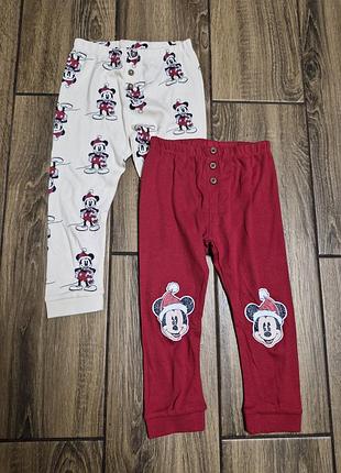 Детские новогодние брюки pepco 92 (18-24)микки маус (mickey mouse) красный/молочный
