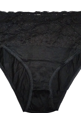 Жіночі чорні трусики lovable (італія) xl xxl бавовна