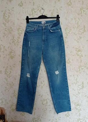 Джинсы і organic high waist straight destroyed jeans 38