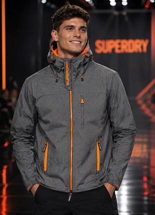 Чоловіча куртка superdry windtrekker сіра s нейлон