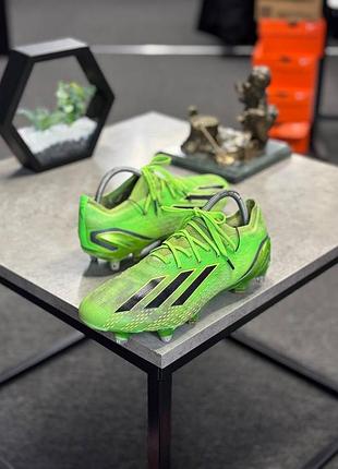Футбольні бутси adidas x speedportal.1 fg у яскравому салатовому кольорі solar green.