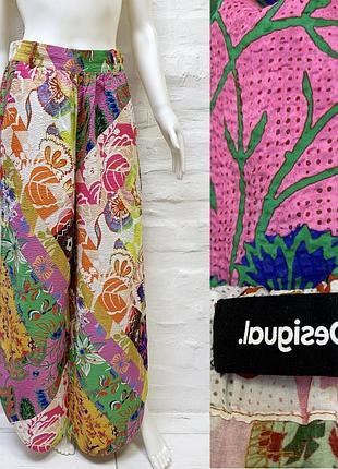 Desigual m  оригинальные яркие брюки из хлопка