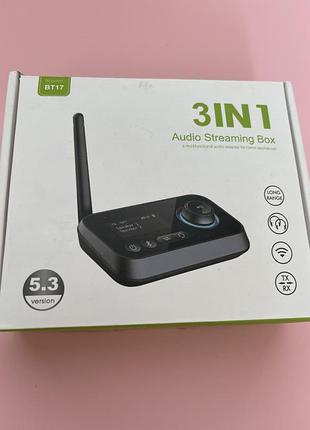 Bluetooth 5.3 трансмітер/передавач та приймач аудіо bt17 (3in1, optical, aux, lcd) адаптер
