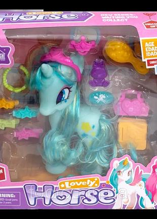 Игровой набор maya toys единорог с аксессурами бирюзовый