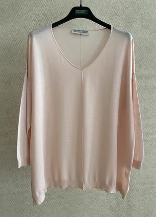Жіночий тонкий пуловер madie’s fashion by angela bruderer, 100% тенсел (ліоцел), ніжно-рожевий, m/l