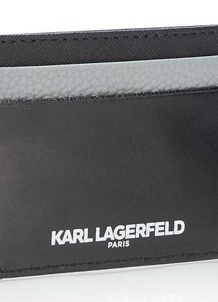 Кожаный картхолдер karl lagerfeld paris с логотипом