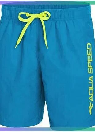 Шорти для плавання aqua speed owen 9672 блакитні та салатові чоловічі xs для басейну та пляжу sku_297-02